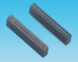 1.27*2.54mm双排母,180度,塑高8.5mm