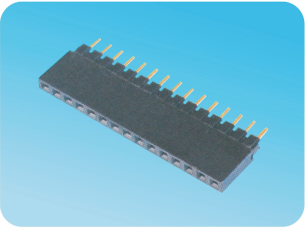 2.54mm 单排母,180度,Y形端子,塑高8.5+2.5mm