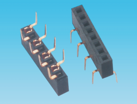 2.0mm 单排母,180度,3.0/4.0mm蜈蚣脚,塑高4.3mm