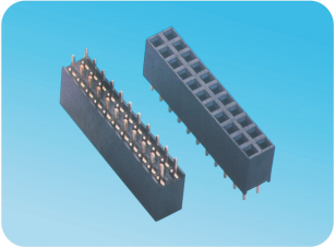 2.54mm 双排母,180度,Y形端子,塑高8.5mm