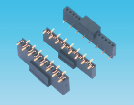 1.27mm 单排母,SMT,塑高4.3mm(可带夹持盖)