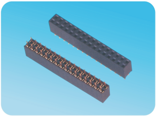 2.54mm 双排母,180度,U形端子,塑高7.1mm