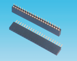 1.27mm单排母,180度,塑高4.3mm