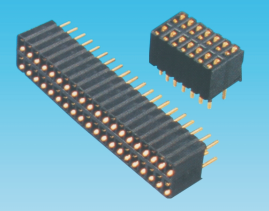 1.27*2.54mm双排母,180度,.塑高4.6mm