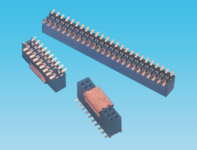 1.27mm 双排母,SMT,塑高4.3mm(可带定位柱及夹持盖)