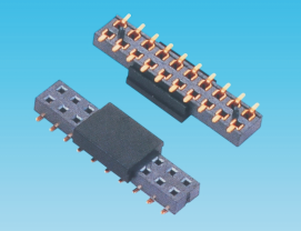 2.0mm 双排母,SMT,塑高2.1mm(可带定位柱及夹持盖)