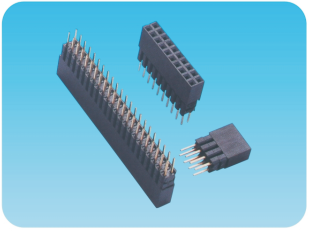 2.54mm 双排母,180度,Y形端子,塑高8.5+2.5/5.08mm