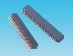 1.27mm 双排母,90度,塑高4.3mm