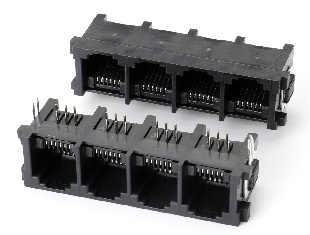 55D 1x4 6P6C 黑色90度 一体式 带铁脚