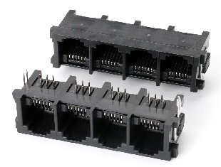 55D 1x4 6P6C 黑色90度 一体式 带铁脚