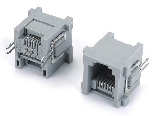 55D 1x1 6P6C 灰色90度 带铁脚