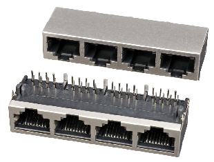 5901 1x4 8P8C 屏蔽无灯无弹脚前