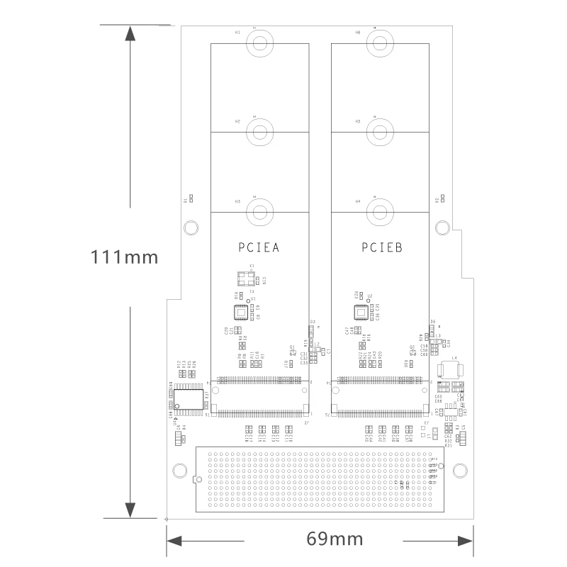 米聯(lián)客開發(fā)板配套FMC Card HPC接口轉(zhuǎn) M.2 SSD NVME拓展子卡