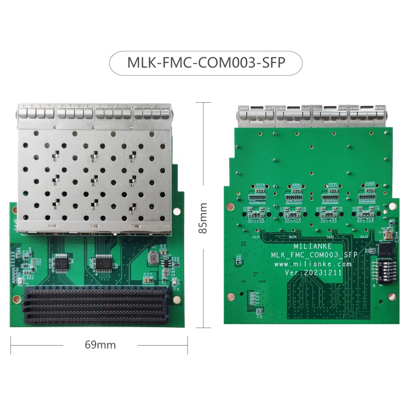 米聯(lián)客FPGA開發(fā)板配套FMC子板COM003-SFP HPC 轉4路光纖接口