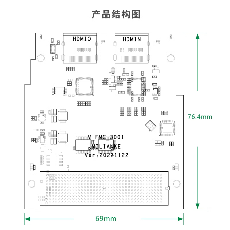 米聯(lián)客MLK-V-FMC3001 FPGA開發(fā)4K HDMI視頻輸入輸出模塊 HPC FMC