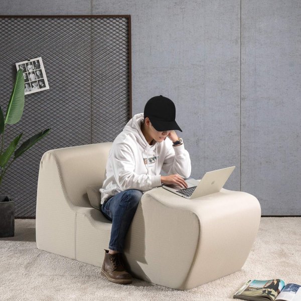 零壓力躺椅休閑游戲地板沙發高密度海綿工作桌椅客廳泡沫懶人躺椅