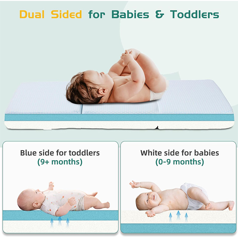便攜折疊嬰兒床墊凝膠記憶棉床墊涼感夏季三折折疊軟墊嬰兒床墊子