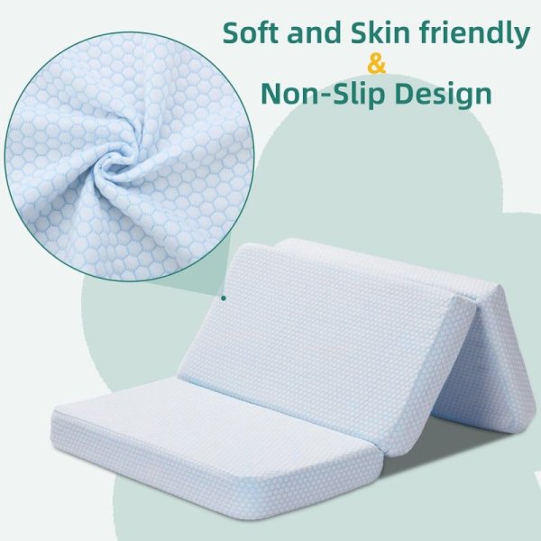 便攜折疊嬰兒床墊凝膠記憶棉床墊涼感夏季三折折疊軟墊嬰兒床墊子