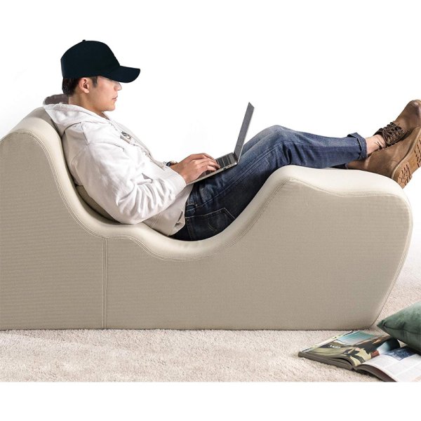 零壓力躺椅休閑游戲地板沙發高密度海綿工作桌椅客廳泡沫懶人躺椅