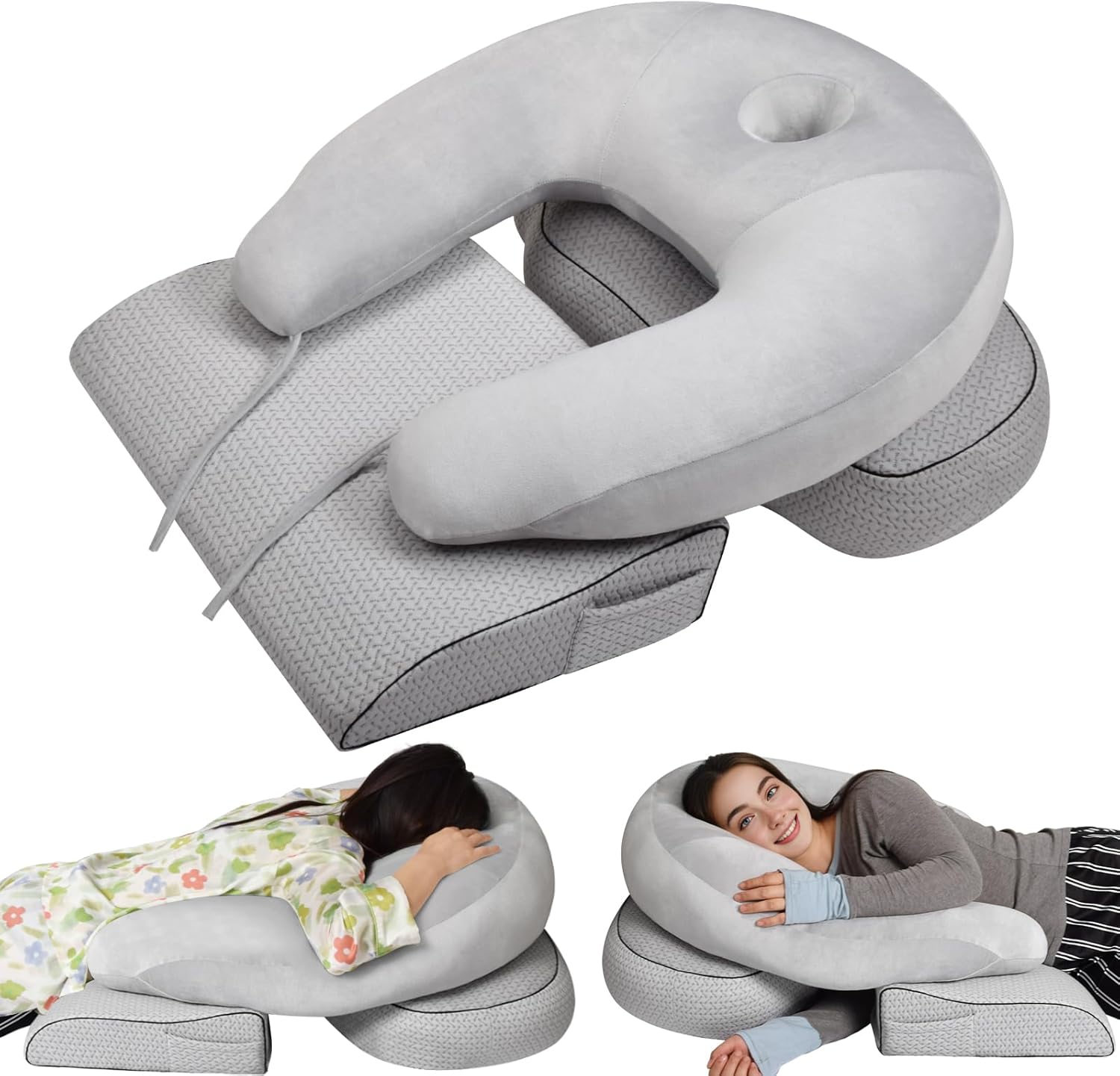 三合一支撐面枕，解決俯臥期全身不適