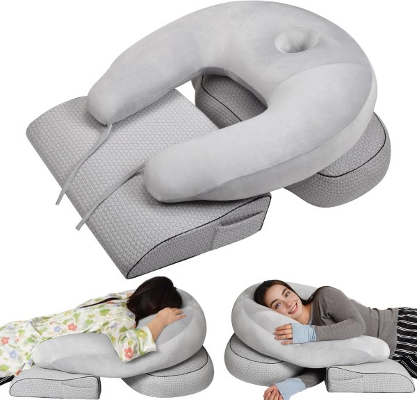 三合一支撐面枕，解決俯臥期全身不適