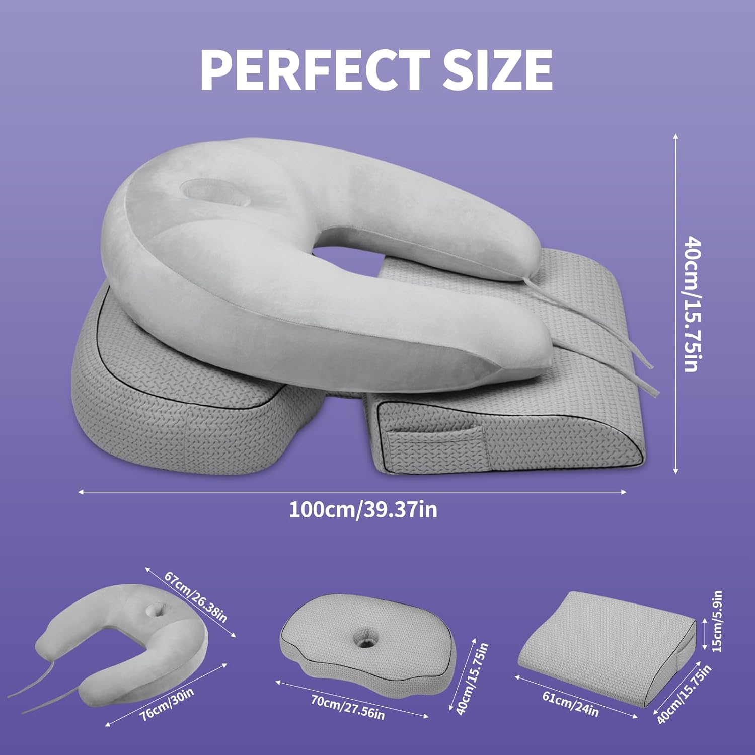 三合一支撐面枕，解決俯臥期全身不適