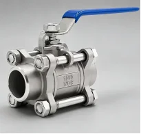 Three-piece stainless steel ball valve