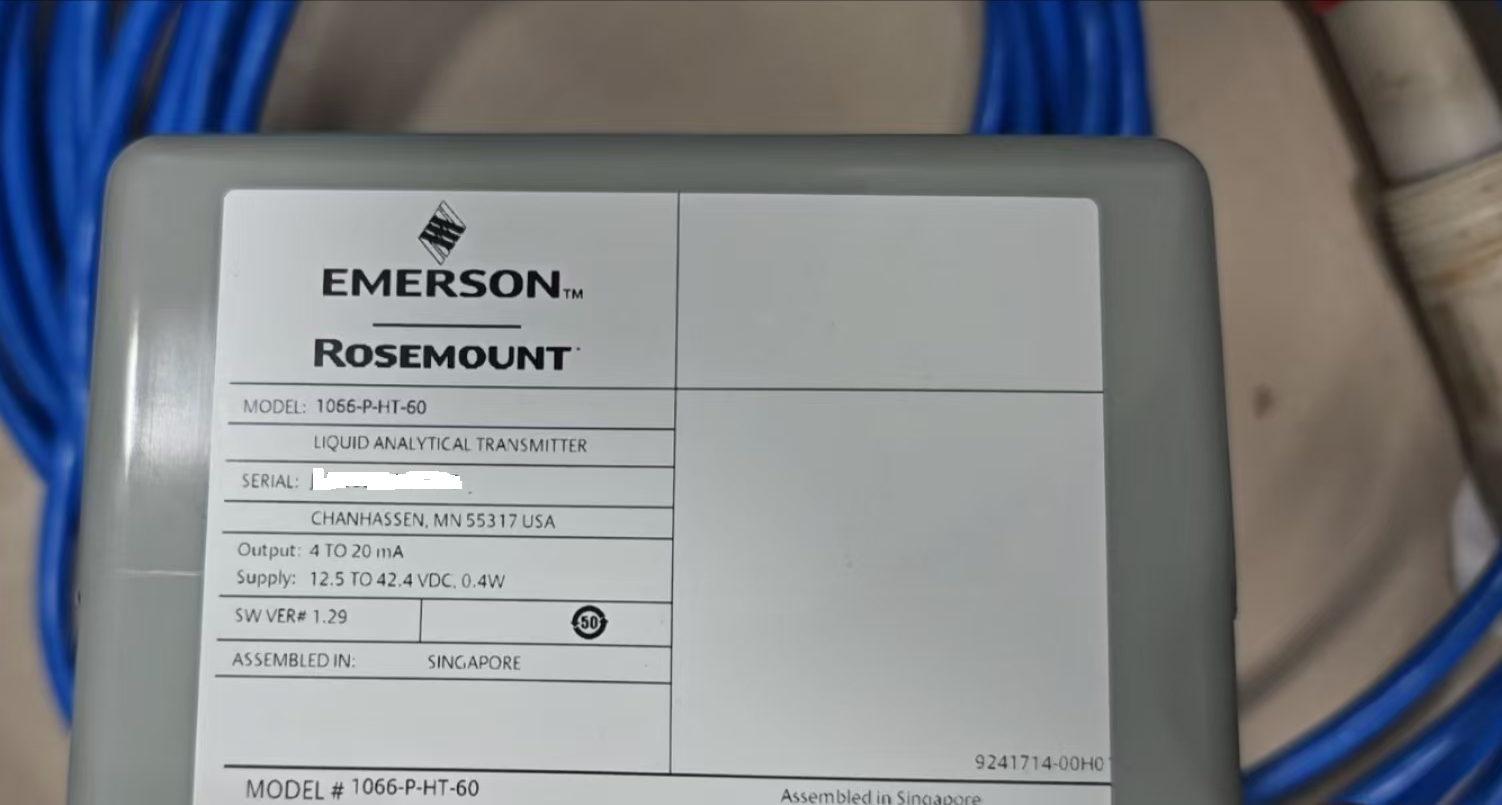 EMERSON Rosemount? 1066 單通道pH變送器：1066-P-HT-60 1066 SMART 變送器支持液體分析輸入的連續(xù)測(cè)量。