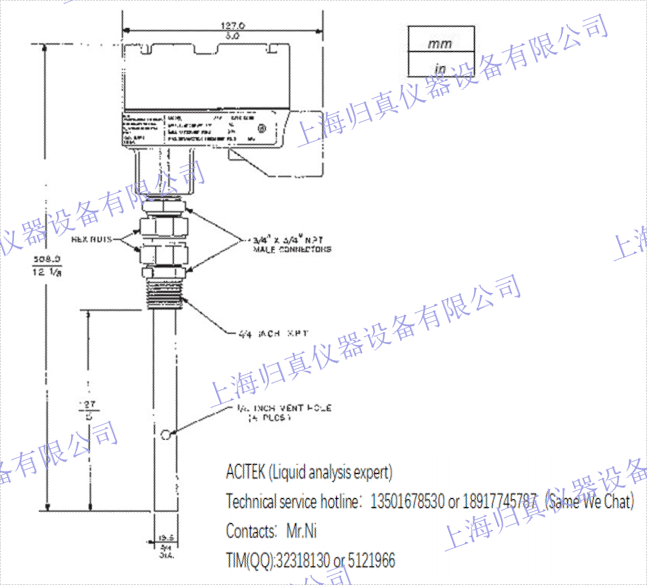 Emerson艾默生Rosemount羅斯蒙特 142 插入式高溫電導率感測器：142-01-13-54 品牌：羅斯蒙特（Rosemount） 羅斯蒙特
