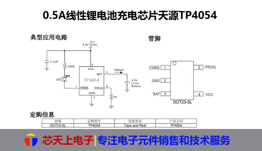 廣東TC4056鋰電池充電芯片原廠代理 深圳市芯天上電子科技供應