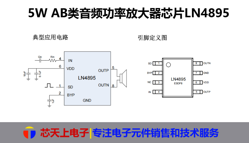 深圳EMI抑制能力音頻功放芯片原裝 深圳市芯天上電子科技供應