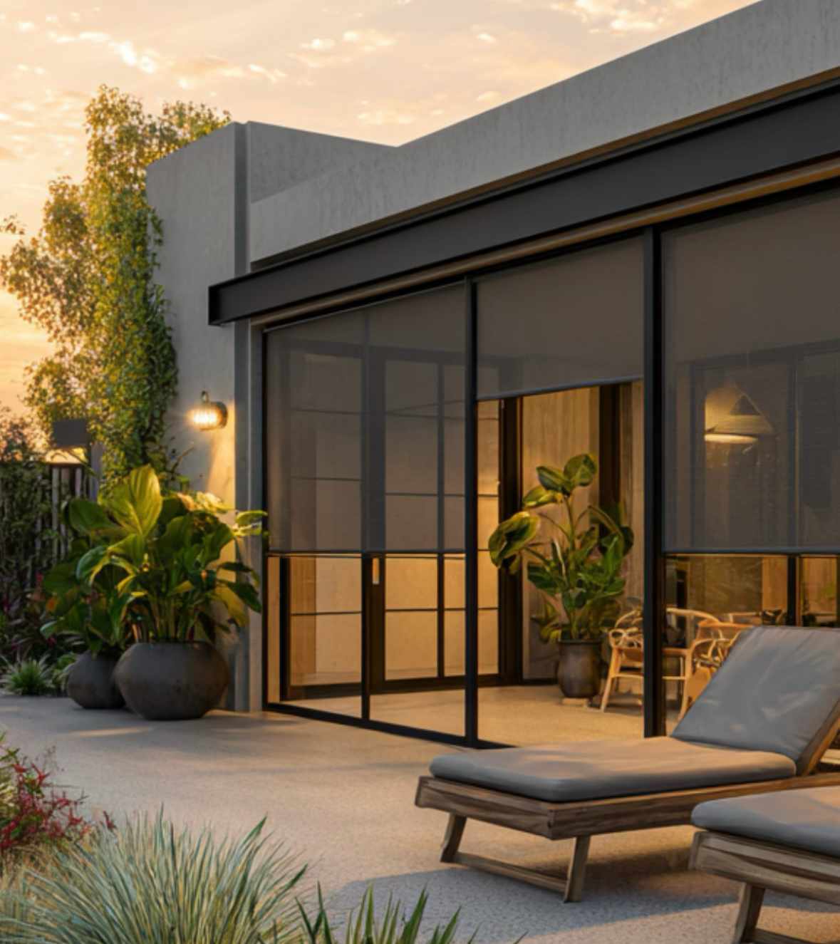 电动升降防风卷帘