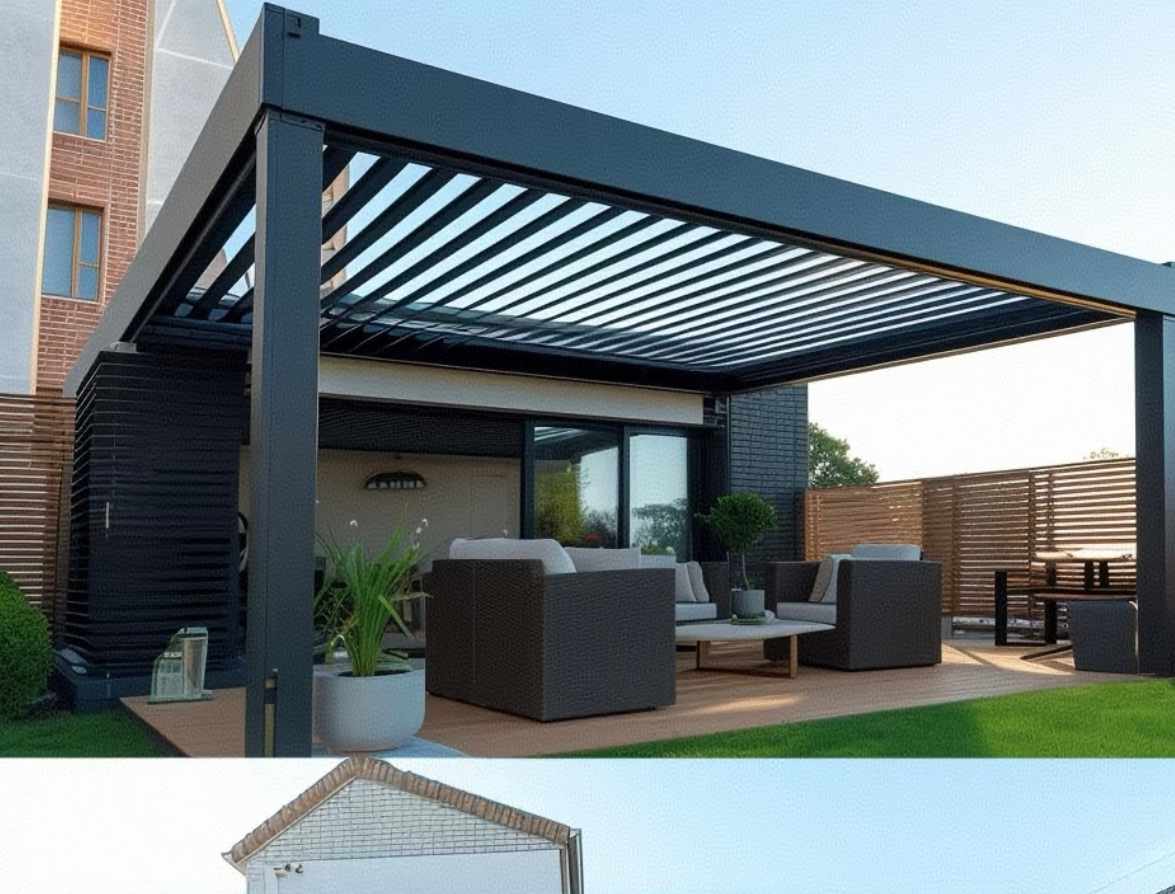 现代风电动铝合金凉亭