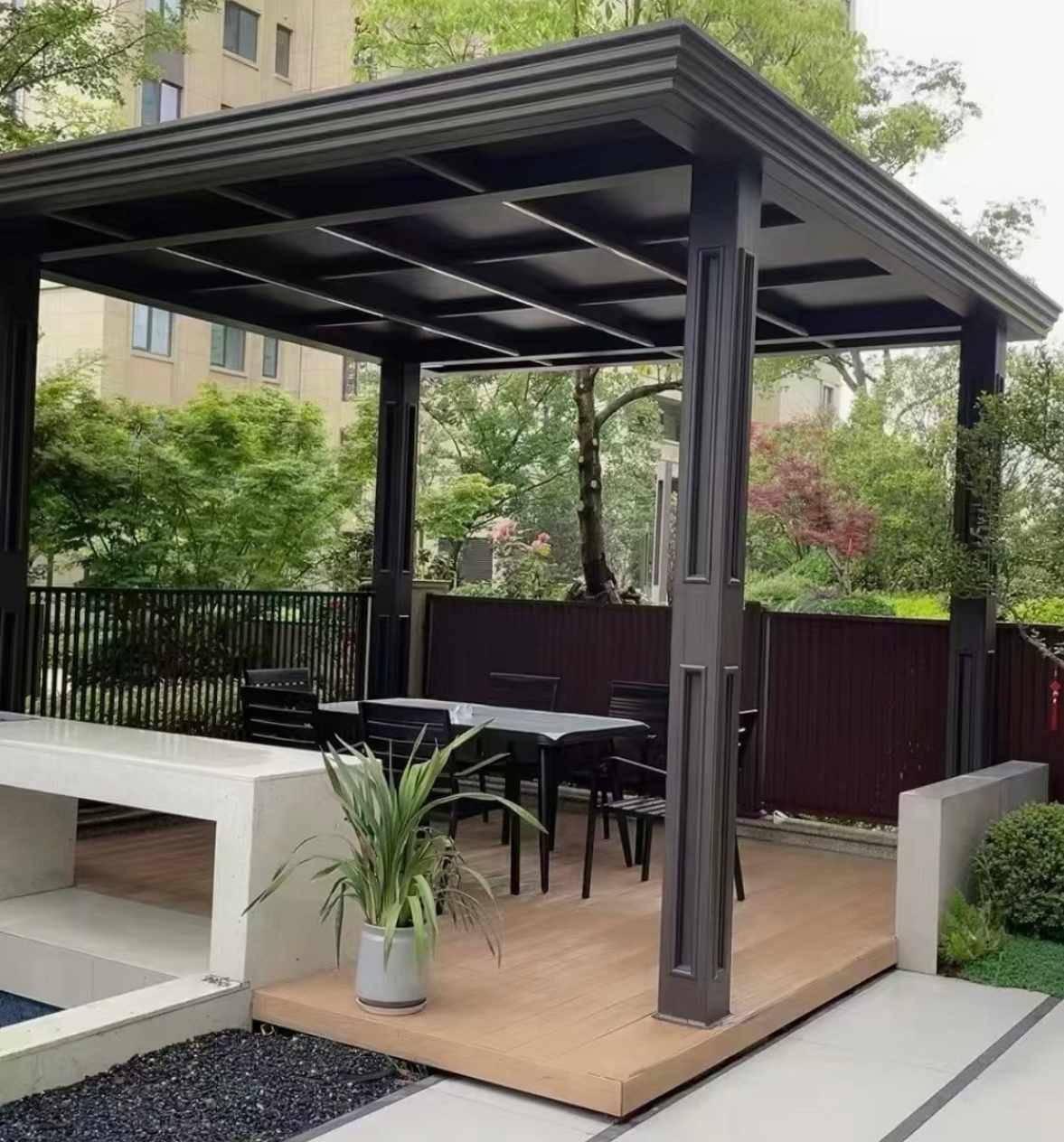 现代风电动铝合金凉亭