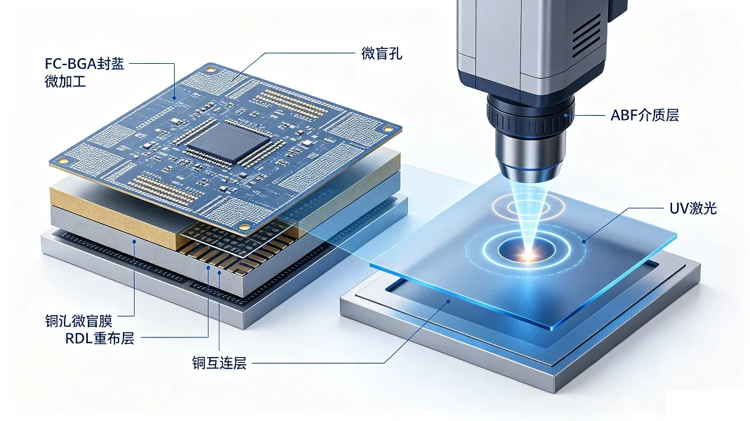 從微盲孔到凸點(diǎn)：紫宸激光工藝在高階 ABF 載板的全鏈路應(yīng)用