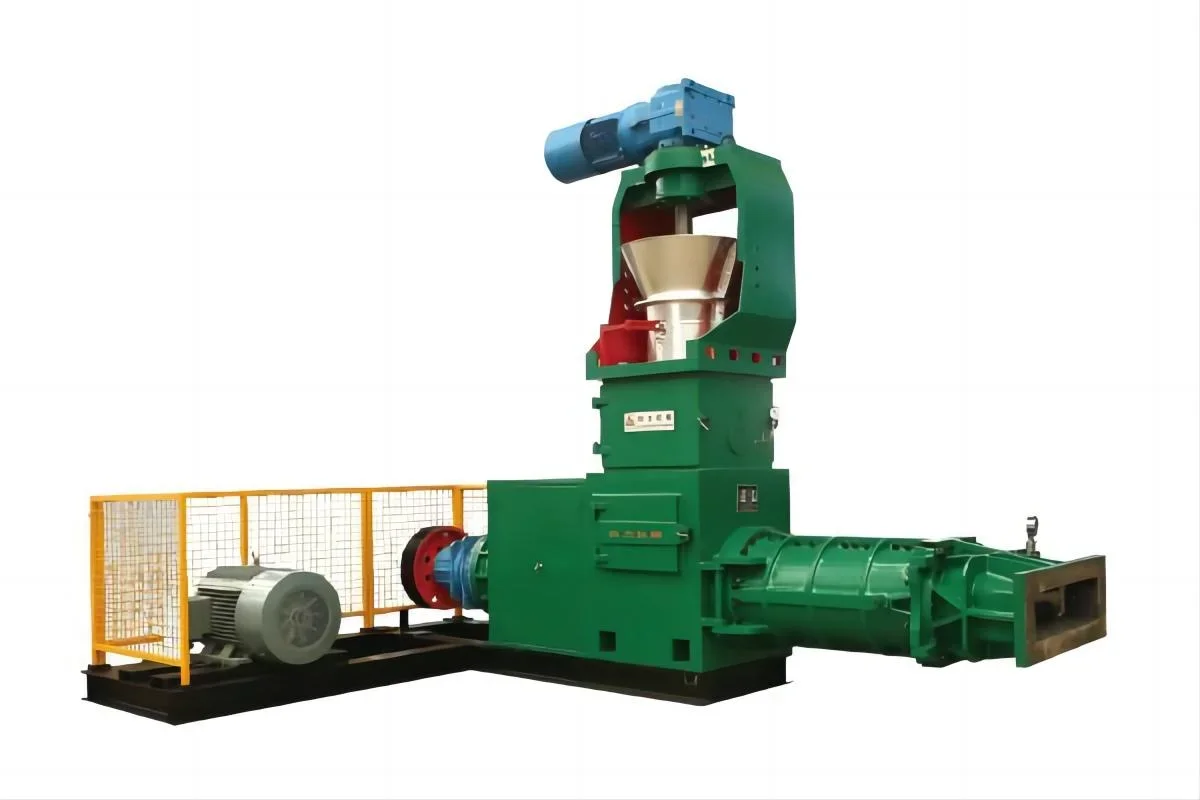 Vertical Double Screw Brick Vacuum Extruder 