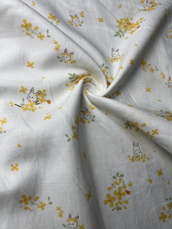 全棉雙層格子印花布