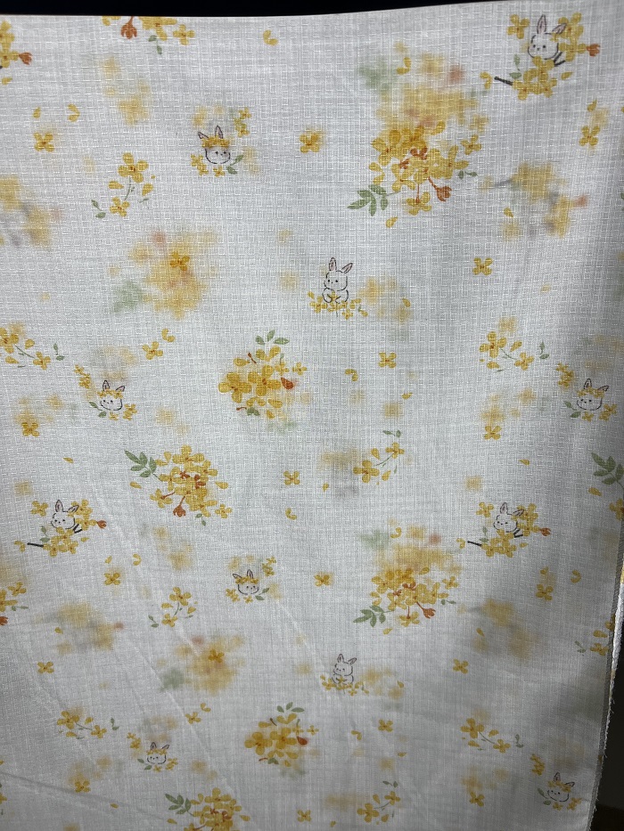 全棉雙層格子印花布