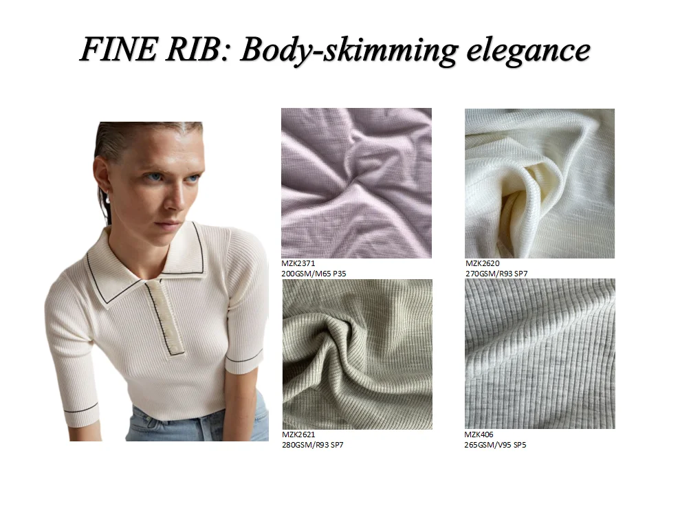 Slub Rib Grey Slub Rib Knit Fabric - Lightweight & Versatile