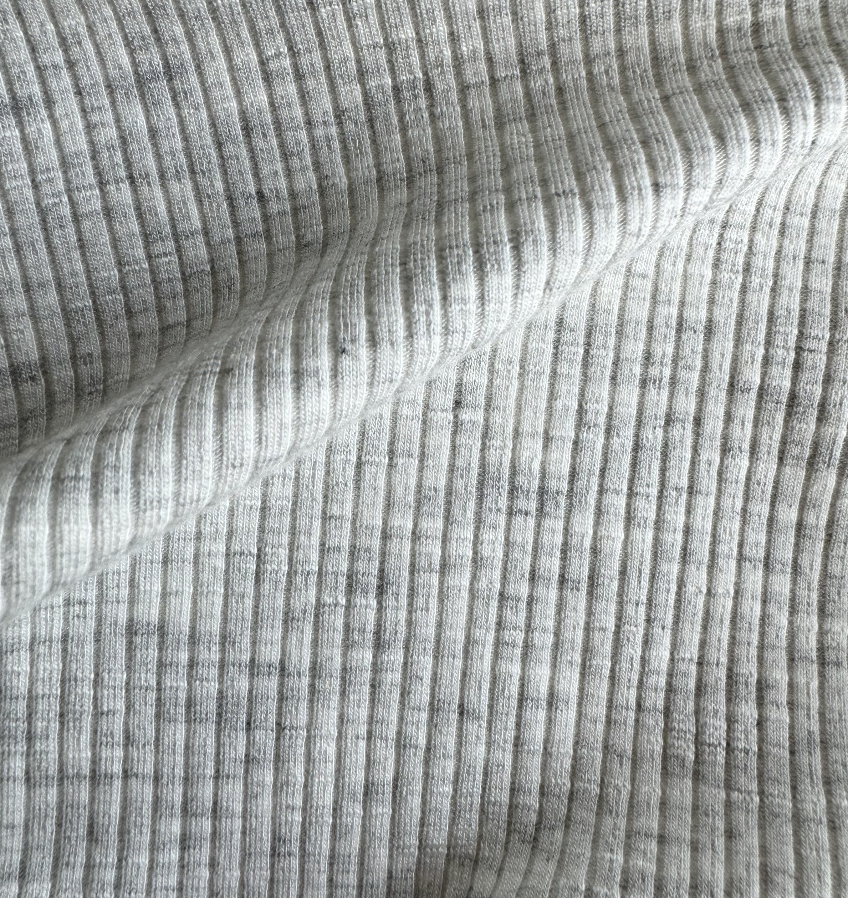Slub Rib Grey Slub Rib Knit Fabric - Lightweight & Versatile