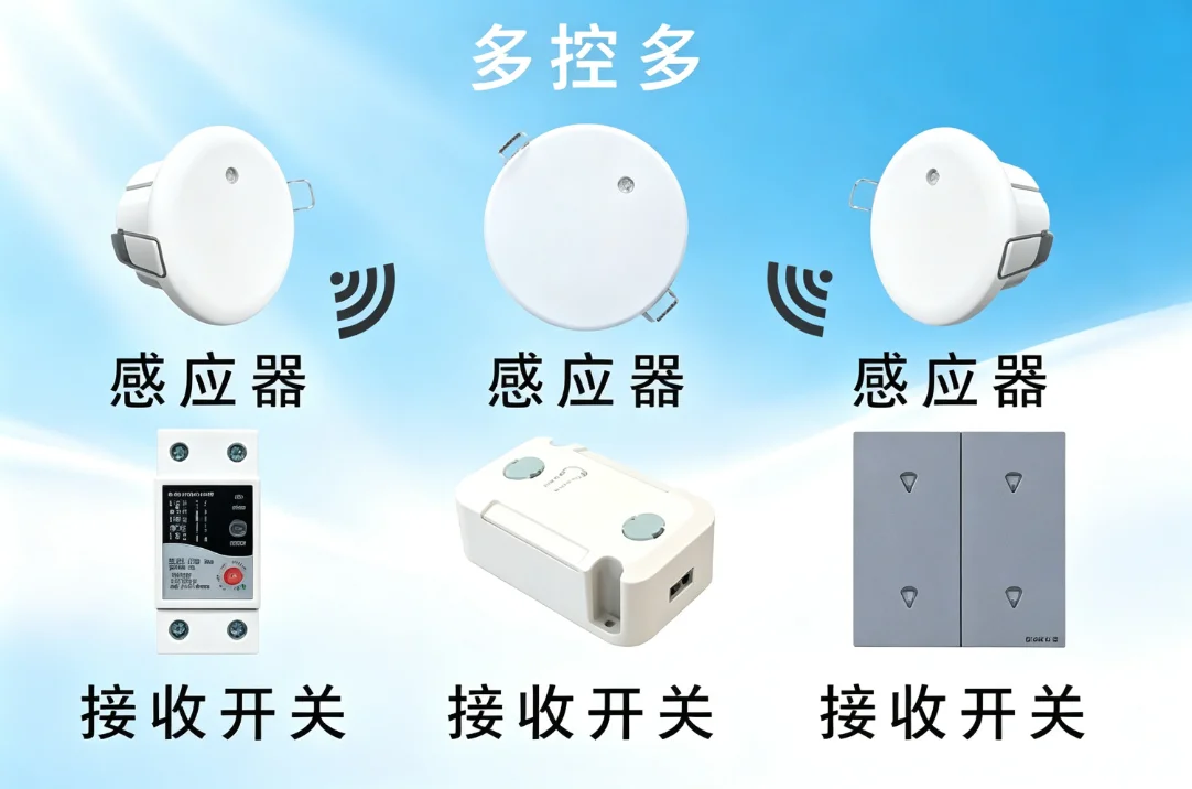 多感应器联控，一开关多控，智能照明新体验