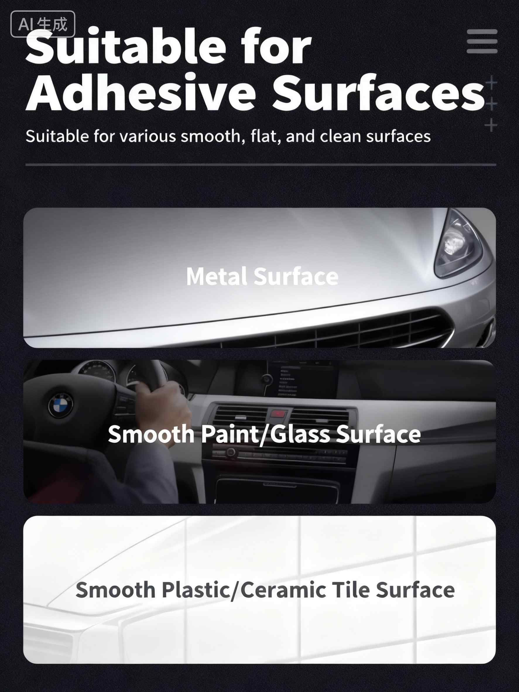 Suitable Adhesive Surfaces