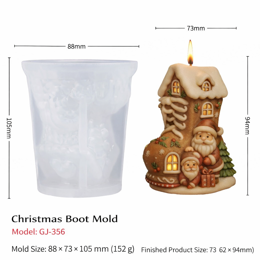 Christmas Santas Candles Silicone Mold DIY Handmade Christmas Aromatherapy Gypsum Silicone Grinding Tool Cross-border