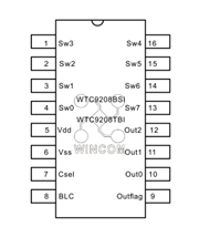 WTC9208BSI---8鍵BCD輸出電容式觸摸IC