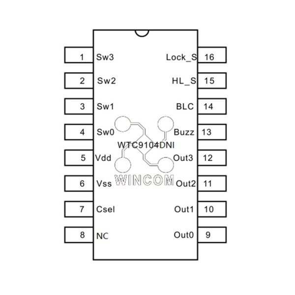 WTC9104DNI---4鍵觸摸感應按鍵芯片