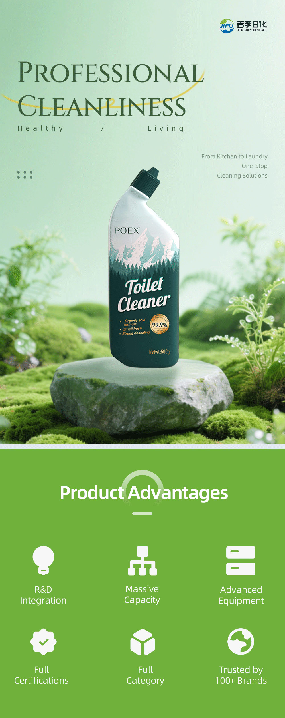 Toilet Cleaner Effervescent Tablets - Powerful Cleaning JIFU