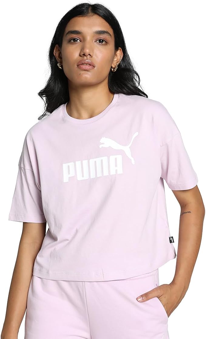 women's essential cropped logo tee wholesale
