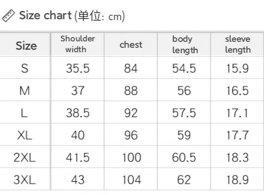 Size Chart Size Chart