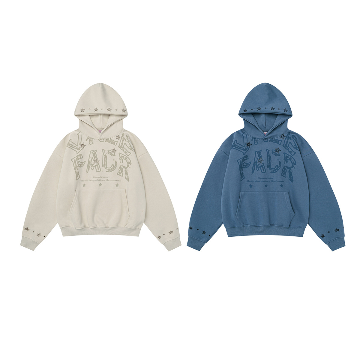 loose hoodie for women with star embroidery
