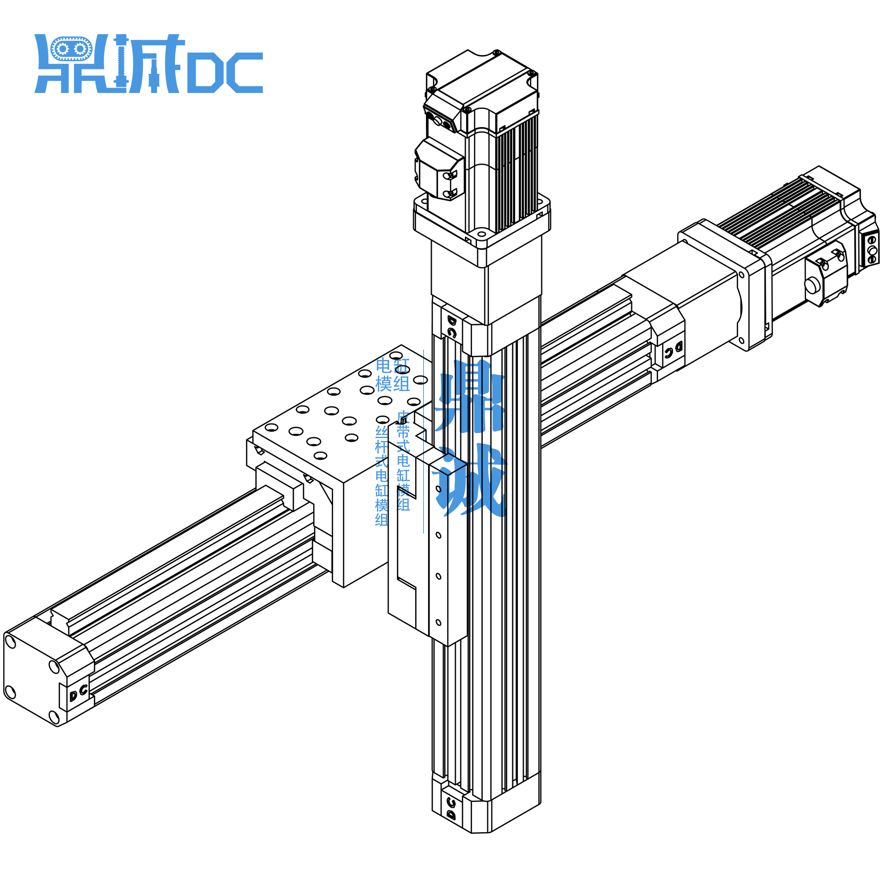 電動滑臺 十字組合絲桿電動滑臺模組DC45/64-行程-SP-EG